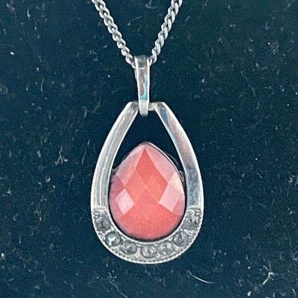 Women Necklace Fashion Jewelry Faux Stone Pendant Black Chain Necklace - Picture 1 of 11